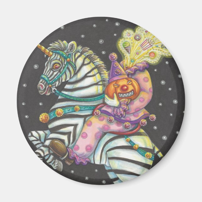 IMÃ VESTUÁRIO DO CIRCO SONORO, ZEBRA UNICORN MAGNET (Frente)