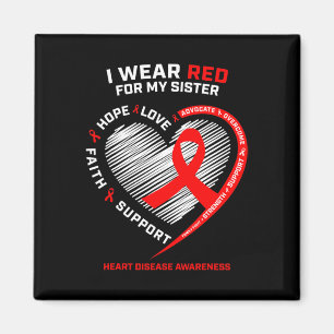 Imã Vestuário Mulheres Irmã Doença Cardíaca Vermelha A