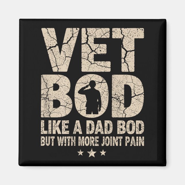 Imã Vet Bod Like A Dad Bod Funny Military Veteran Dad  (Frente)