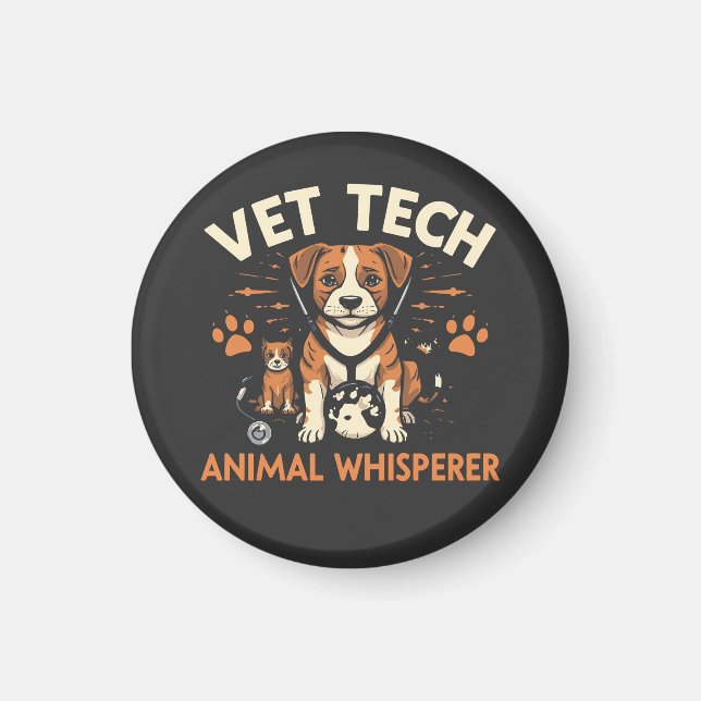 Imã Vet Tech Animal Whperer Cute Puppy Stethoscope (Frente)