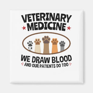 Imã Vet Tech Veterinarian Desenhar Sangue Citação
