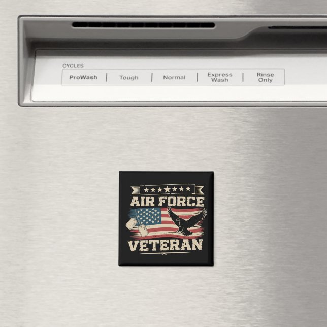 Imã Veteran US Air Force American America Flag  (In Situ (Dishwasher))