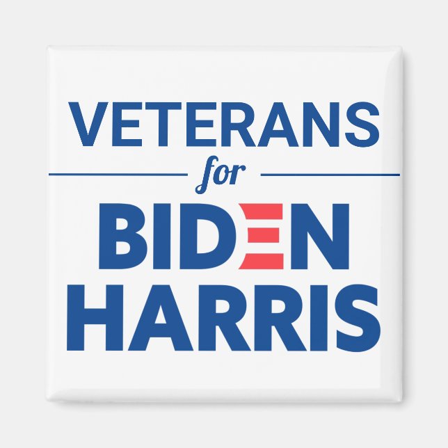 Imã Veteranos para Biden Harris Texto Personalizado Br (Frente)