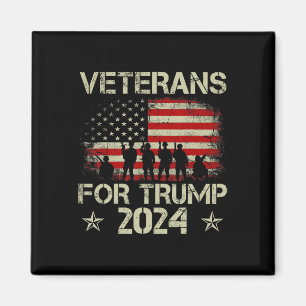 Imã Veteranos Para Trump 2024 Bandeira Americana 4 De 