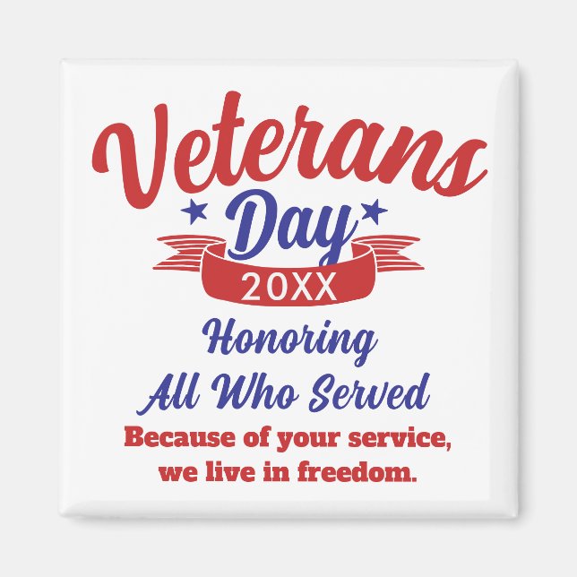 Imã Veterans Day Thanks You Keepsake (Frente)