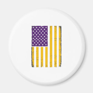 Imã Vetor de bandeira americana roxa e dourada desgast