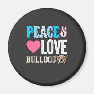 Imã Vetor de Bulldog de Paz e Amor