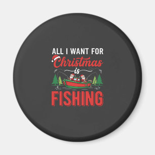 Imã Vetor de Férias do Papai Noel de Natal Pescando