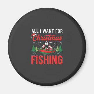Imã Vetor de Férias do Papai Noel de Natal Pescando