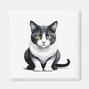 Imã Vetor Gato Arte Gráfica Retrato Espírito Animal Am