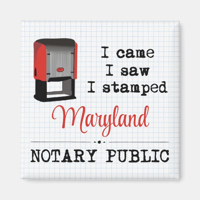 Imã Vew Samped Notary Public Maryland (Frente)