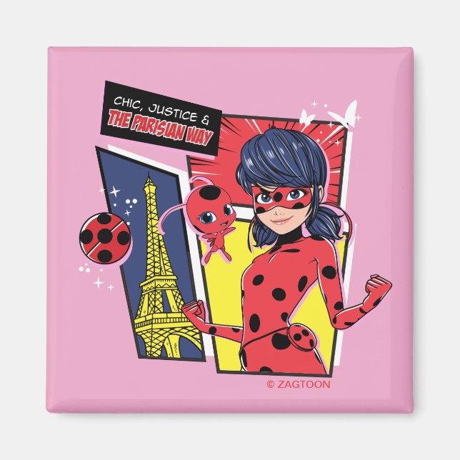 Imã Via Parisiense de Ladybug em Quadrinhos Miraculoso (Frente)