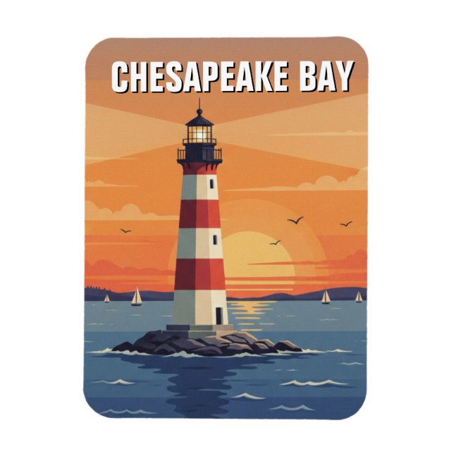 Ímã Viagem à Baía de Chesapeake em Maryland (Vertical)