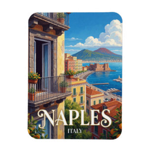 Ímã Viagem à Baía e ao Vesúvio de Nápoles Itália