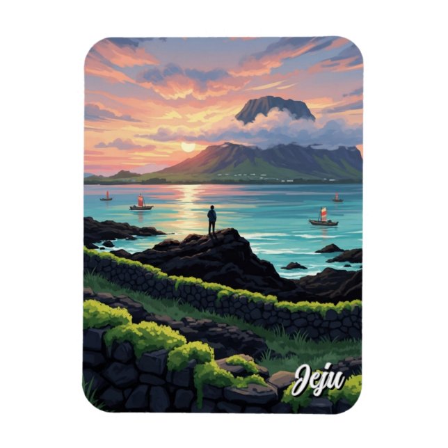 Ímã Viagem à Ilha de Jeju, Coreia do Sul (Vertical)