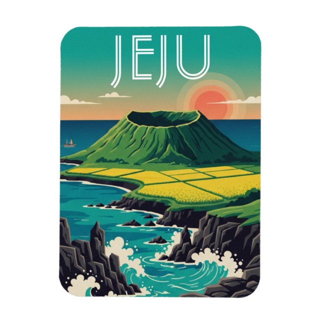 Ímã Viagem à Ilha de Jeju Coreia do Sul (Vertical)
