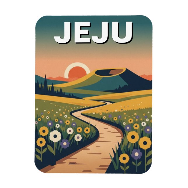 Ímã Viagem à Ilha de Jeju, Coreia do Sul (Vertical)