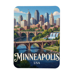 Ímã Viagem à Margem do Rio Minneapolis Minnesota