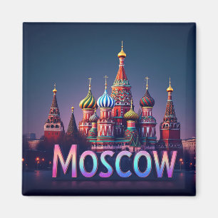 Imã 🧲 Viagem a Moscou Rússia Memória Efeito néon