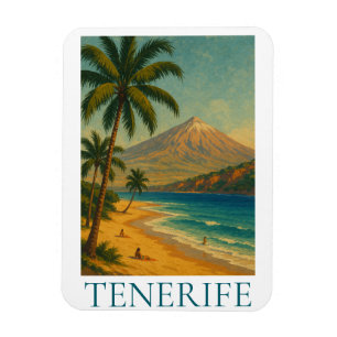 Ímã Viagem à praia da ilha Canária de Tenerife vintage