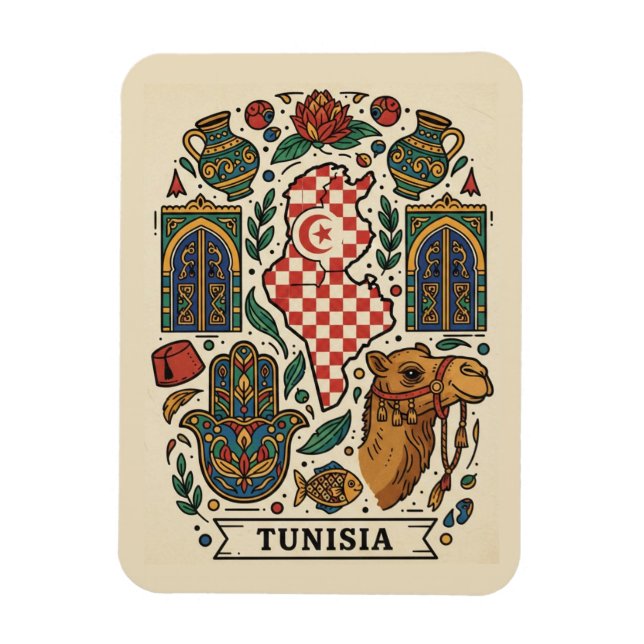 Ímã Viagem a Tunes Tunísia (Vertical)