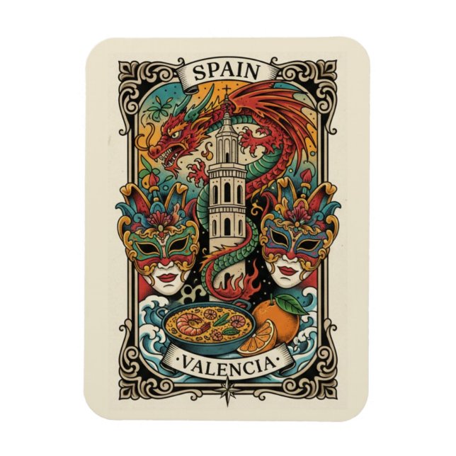 Ímã Viagem a Valência Espanha (Vertical)
