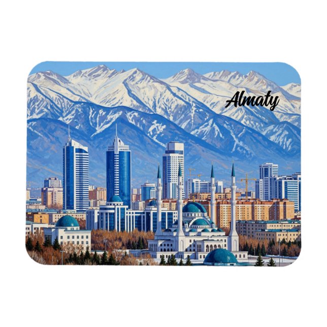 Ímã Viagem Almaty Cazaquistão  (Horizontal)