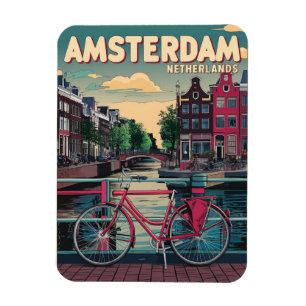 Ímã Viagem Amsterdam holanda bicicletas presentes vint