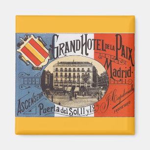 Imã Viagem Antiga, Grand Hotel Paix, Madrid, Espanha