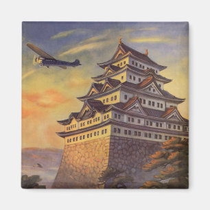 Imã Viagem Antiga Japão, Avião de Pagode Japonesa