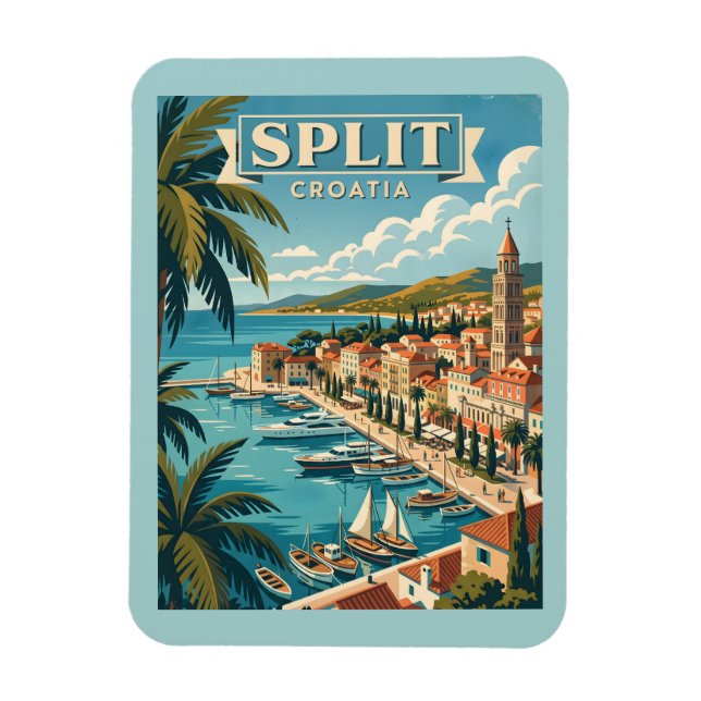Ímã Viagem Antiga Split Croácia (Vertical)