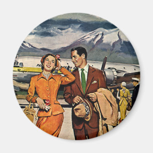 Imã Viagem Antiga, Turistas na Pista do Aeroporto da P