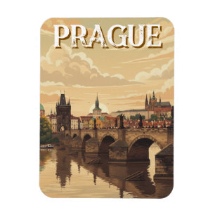 Ímã Viagem ao Castelo de Praga e à Ponte Carlos