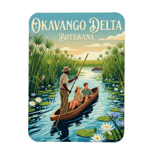 Ímã Viagem ao Delta do Mokoro Botsuana