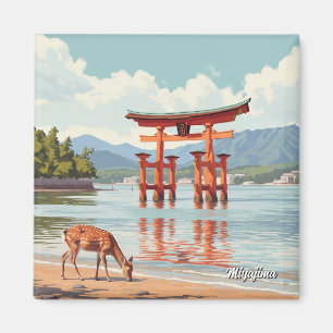 Imã Viagem ao Miyajima Floating Torii Santuário Itsuku
