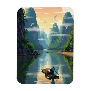 Ímã Viagem ao Rio Li em Guilin, China
