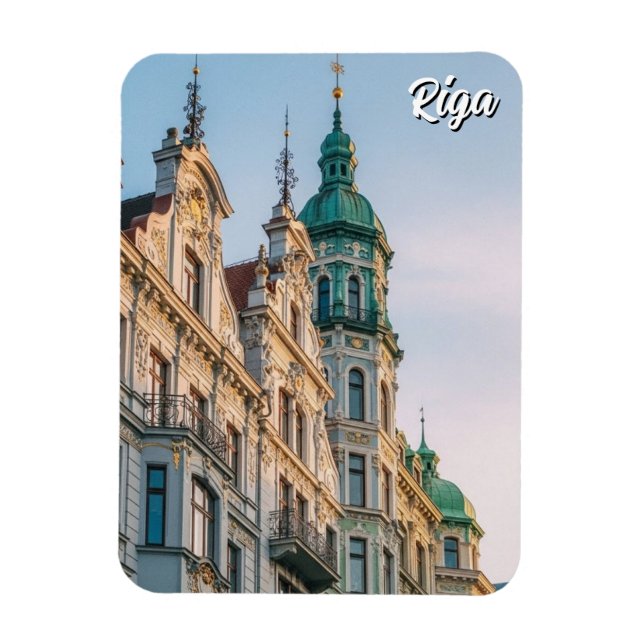 Ímã Viagem Art Nouveau Letônia Riga (Vertical)
