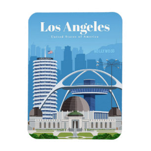 Ímã Viagem Art Viagem de Los Angeles