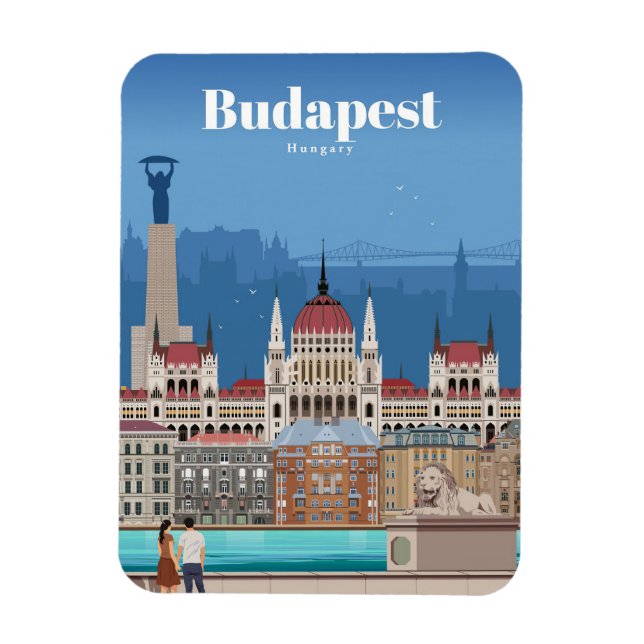 Ímã Viagem Art Viagem para Budapeste (Vertical)