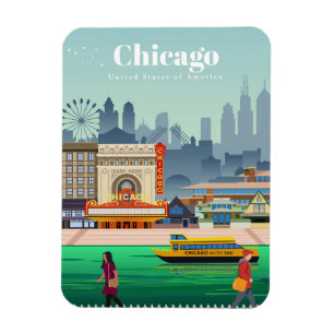Ímã Viagem Art Viagem Para Chicago
