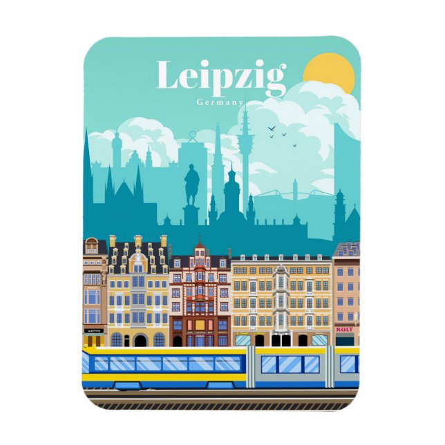 Ímã Viagem Art Viagem Para Leipzig Alemanha (Vertical)