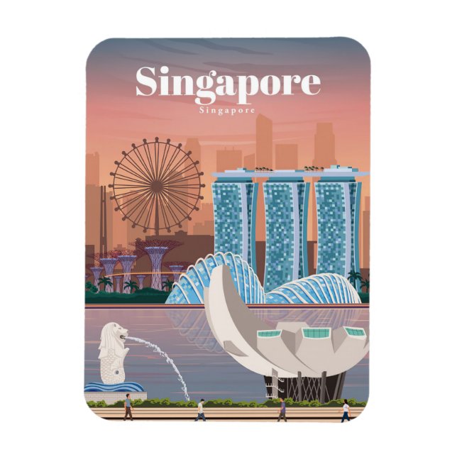 Ímã Viagem Art Viagem Para Singapura (Vertical)