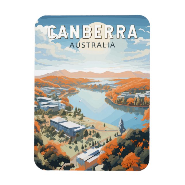 Ímã Viagem Art Vintage da Austrália Camberra (Vertical)