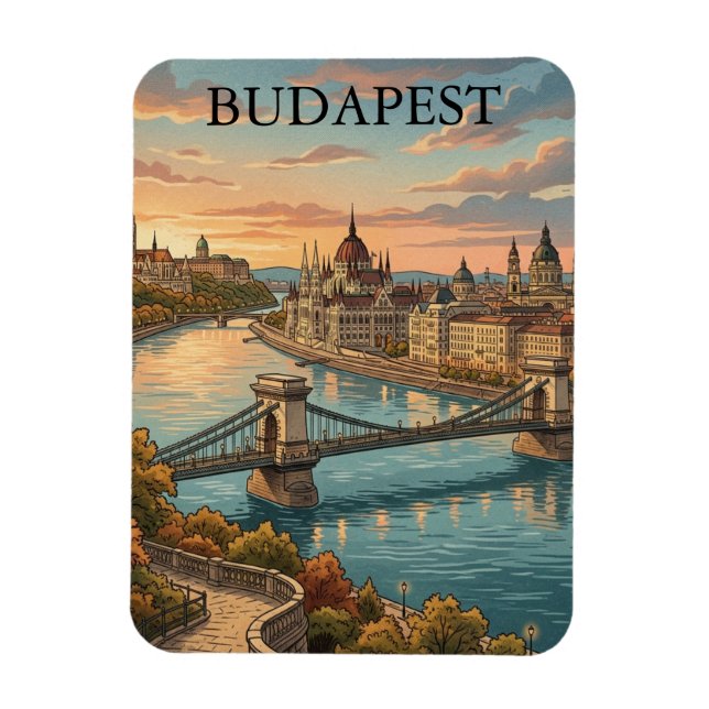 Ímã Viagem Clássica Budapeste Rio Danúbio (Vertical)
