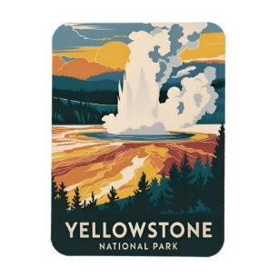 Ímã Viagem Clássica Parque Nacional de Yellowstone Cên