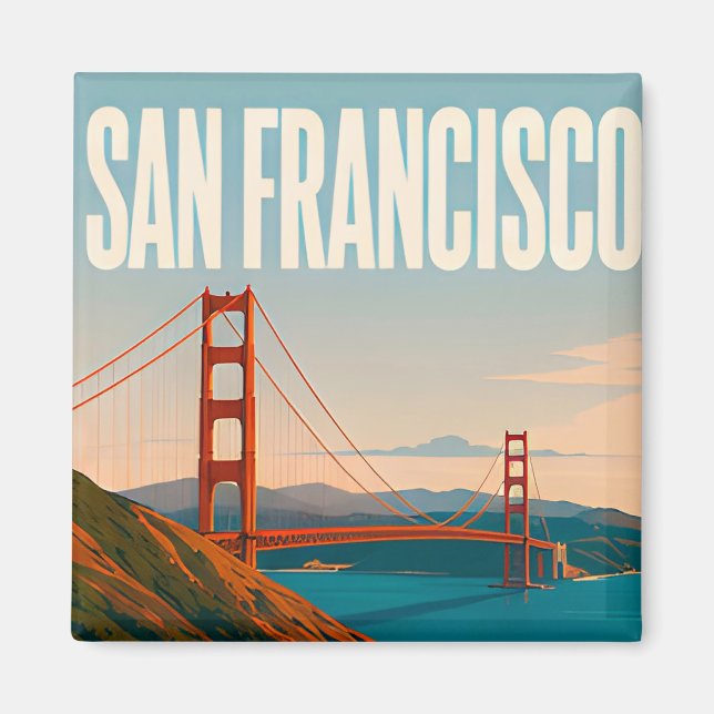 Imã ❤️ Viagem com Estilo pelo Golden Gate de São Franc (Frente)