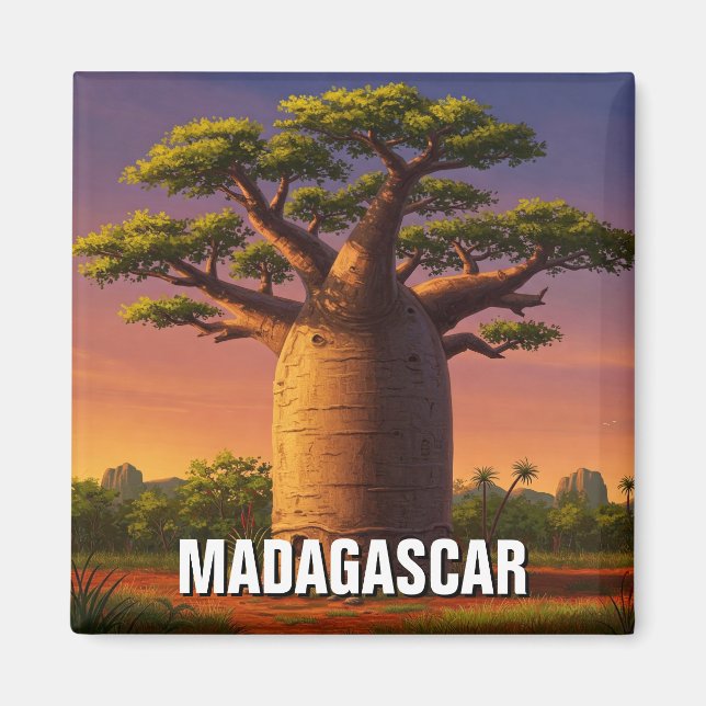Imã Viagem da árvore Baobab Madagascar (Frente)