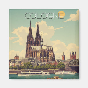Imã Viagem da Catedral de Colônia de Vintage na Aleman