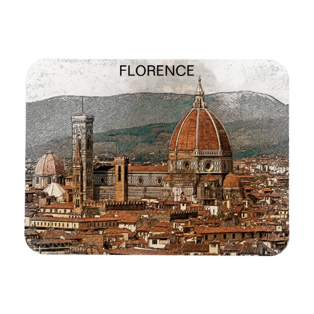 Ímã Viagem da Catedral de Florence Italy Duomo (Horizontal)