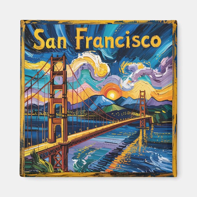 Imã Viagem da ponte Ouro Gogh San Francisco (Frente)